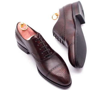 TLB MALLORCA Balmoral Brogue TAYLOR 542C F Museum Calf Brown - brązowe brogsy męskie