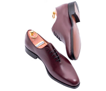 YANKO Oxford Wholecut 549 G Burgundy - bordowe lotniki męskie