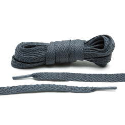 LACE LAB Flat Shoe Laces 8mm Dark Grey - Ciemnoszare płaskie sznurówki do butów