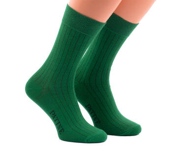 PATINE Socks PASH35 Green / Black - Skarpety typu SHADOW zielone z czarnymi wydzieleniami