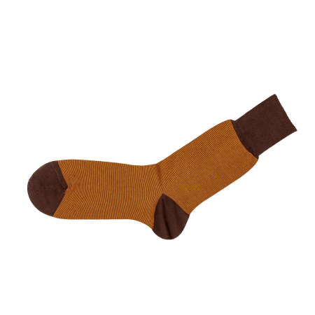 musztardowe bawełniane skarpety męskie viccel socks striped brown mustard