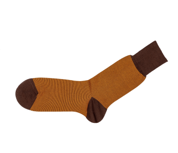 VICCEL / CELCHUK Socks Striped Brown / Mustard - Brązowe skarpety w musztardowe paski