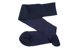 VICCEL / CELCHUK Knee Socks Shadow Stripe Dark Navy Blue / Purple - Granatowe podkolanówki z purpurowymi wydzieleniami