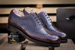 Ciemno brązowe eleganckie stylowe Ciemno brązowe buty klasyczne Yanko brogues chesnut marron 14664 typu brogues.