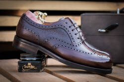 Ciemno brązowe eleganckie stylowe buty klasyczne Yanko brogues chesnut marron 14664