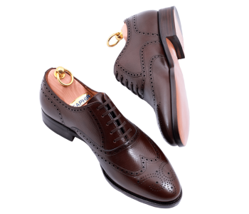 TLB MALLORCA ARTISTA Full Brogues 289 F Hatch Grain Dark Brown - brogsy męskie ciemnobrązowe