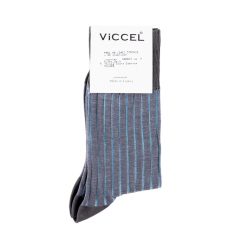 VICCEL / CELCHUK Socks Shadow Stripe Gray / Sky Blue - Szare skarpety z błękitnymi wydzieleniami