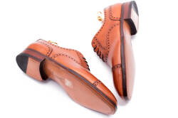 Jasno brązowe eleganckie stylowe jasno brązowe buty klasyczne Yanko cambridge cuero 14742 typu oxford.