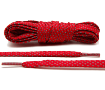 LACE LAB Reflective FLAT 2.0 Laces 9mm Red - Płaskie czerwone sznurówki do butów