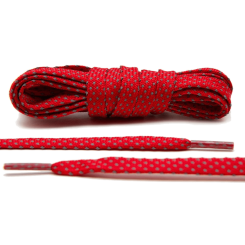 LACE LAB Reflective FLAT 2.0 Laces 9mm Red - Płaskie czerwone sznurówki do butów