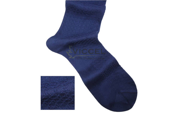 VICCEL / CELCHUK Socks Star Textured Egyptian Blue - Niebieskie luksusowe skarpety z teksturą