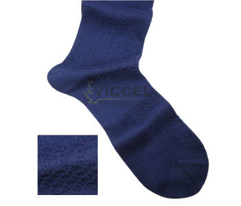 VICCEL / CELCHUK Socks Star Textured Egyptian Blue - Niebieskie luksusowe skarpety z teksturą
