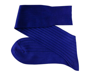 VICCEL Knee Socks Solid Egyptian Blue Cotton 