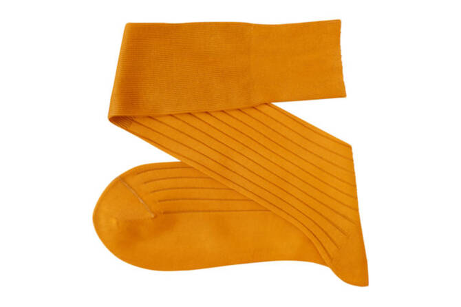 VICCEL / CELCHUK Knee Socks Solid Golden Cotton - Złote luksusowe podkolanówki