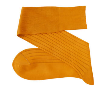 VICCEL / CELCHUK Knee Socks Solid Golden Cotton - Złote luksusowe podkolanówki