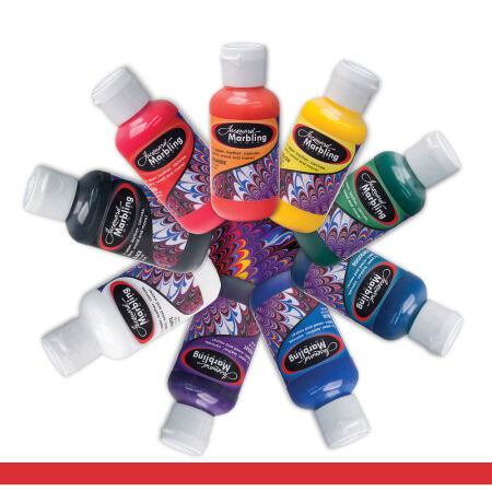 JACQUARD Marbling Color RED 2oz / Czerwona farba do marmurkowania tkanin, skór, drewna, papieru