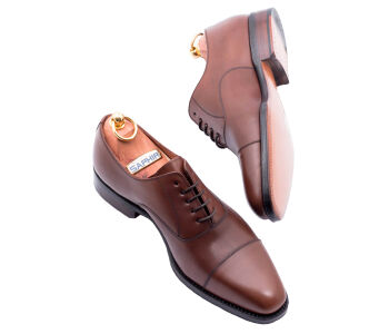 YANKO Oxford Cap Toe 601 G Brown - brązowe wiedenki męskie