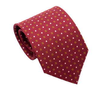 PATINE Tie Printed Silk SQUARE 1 Hermes Red HAND MADE - Krawat z drukowanego jedwabiu
