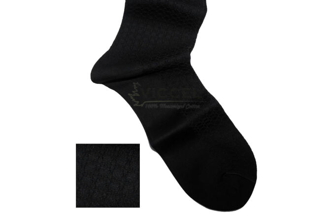 VICCEL / CELCHUK Socks Star Textured Black - Czarne luksusowe skarpety z teksturą