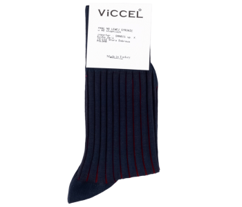 VICCEL / CELCHUK Socks Shadow Dark Navy Blue / Burgundy - Granatowe skarpety z burgundowymi wydzieleniami