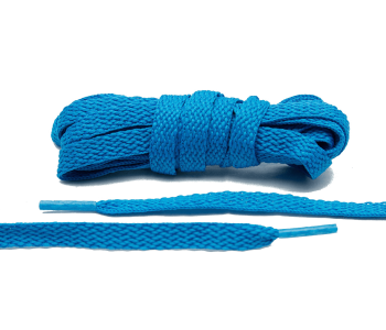 LACE LAB Flat Shoe Laces 8mm Bahama Blue - Niebieskie płaskie sznurowadła do butów