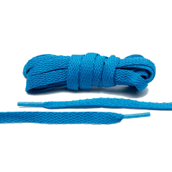 LACE LAB Flat Shoe Laces 8mm Bahama Blue - Niebieskie płaskie sznurowadła do butów