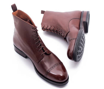 YANKO Boots 525Y G Scotch Grain Leather Brown - brązowe trzewiki męskie