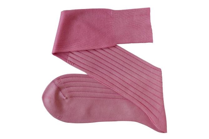 VICCEL / CELCHUK Knee Socks Solid Light Pink Cotton - Różowe podkolanówki