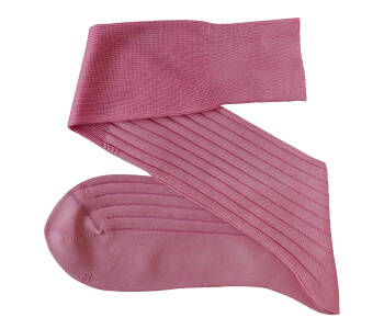 VICCEL / CELCHUK Knee Socks Solid Light Pink Cotton - Różowe podkolanówki
