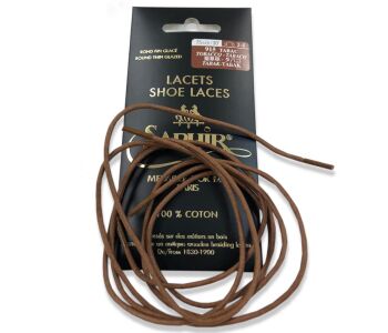 SAPHIR MDOR Laces Fine Glazed 1.5mm Tobacco - tabakowe okrągłe sznurowadła wysoki połysk