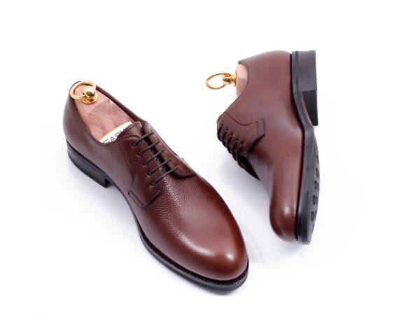 Buty TLB typu derby z otwartymi obłożynami klasyczne obuwie eleganckie, obuwie casual, brązowe angielki