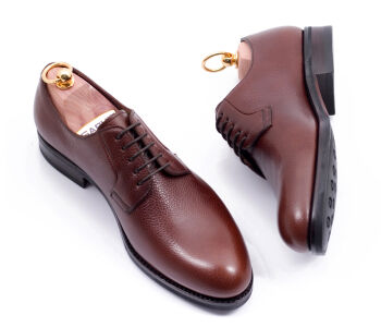 TLB MALLORCA Derby COEN 592S F Brown Scotch Grain Leather - brązowe angielki męskie