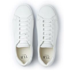Klasyczne białe skórzane sneakersy męskie, TLB MALLORCA SNEAKERS S3 Beta Funchal White - białe skórzane Sneakersy na białej podeszwie gumowej