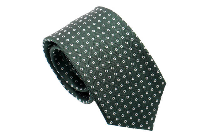 PATINE Tie 24 Vert Fonce HAND FINISHED - Jedwabny krawat