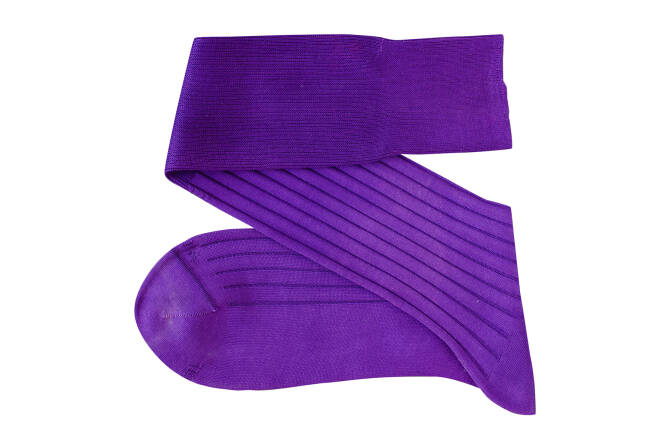 VICCEL / CELCHUK Knee Socks Solid Purple Cotton  - Purpurowe podkolanówki