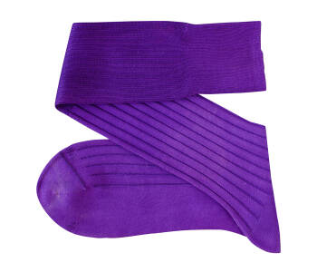 VICCEL / CELCHUK Knee Socks Solid Purple Cotton  - Purpurowe podkolanówki