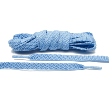 LACE LAB Flat Shoe Laces 8mm Carolina Blue - Jasno niebieskie płaskie sznurowadła do butów