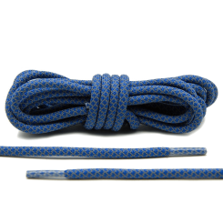 LACE LAB 3M Reflective Laces 5mm Blue - Niebiesko szare odblaskowe okrągłe sznurówki do butów