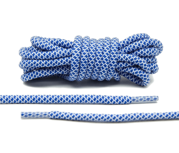 LACE LAB Rope Laces 5mm Blue / White - Niebiesko białe okrągłe sznurowadła do butów