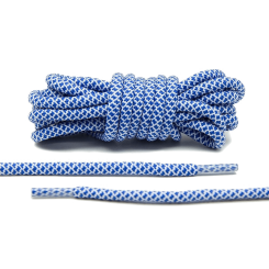LACE LAB Rope Laces 5mm Blue / White - Niebiesko białe okrągłe sznurowadła do butów