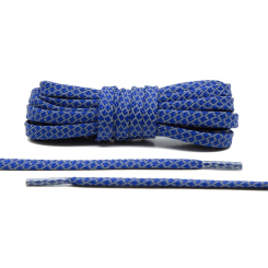 LACE LAB Reflective FLAT 1.0 Laces 7mm Sapphire - Płaskie niebieskie sznurówki do butów