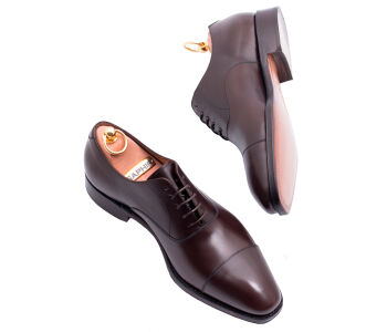 YANKO Oxford Cap Toe 272 F Dark Brown - ciemno brązowe wiedenki męskie