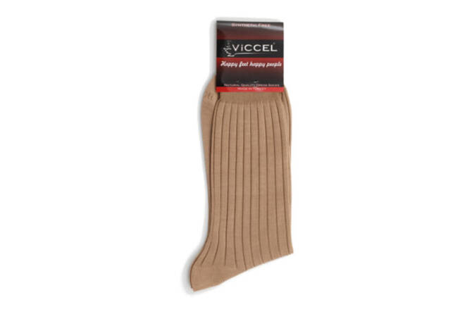 VICCEL / CELCHUK Socks Solid Tan Cotton - Jasno brązowe skarpetki