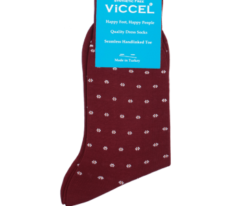 VICCEL / CELCHUK Socks Flower Dots Burgundy