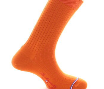 LCF Men Socks LUXEMBOURG Orange - Pomarańczowe luksusowe skarpety