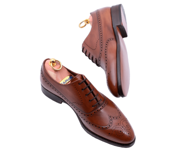 TLB MALLORCA Balmoral Brogue 541 F Brown - brązowe brogsy męskie