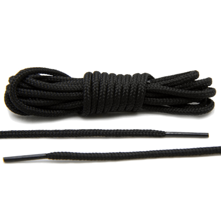 LACE LAB Roshe Laces 3mm Black - Czarne okrągłe sznurówki do butów