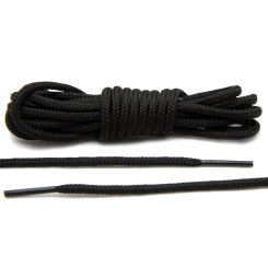 LACE LAB Roshe Laces 3mm Black - Czarne okrągłe sznurówki do butów