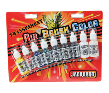 JACQUARD Transparent Airbrush Color Exciter Pack 9x 0.5oz / Transparentne farby akrylowe do malowania aerografem
