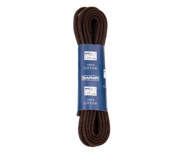 SAPHIR BDC Laces Round Waxed Dark Brown - Ciemnobrązowe grube okrągłe sznurowadła woskowane